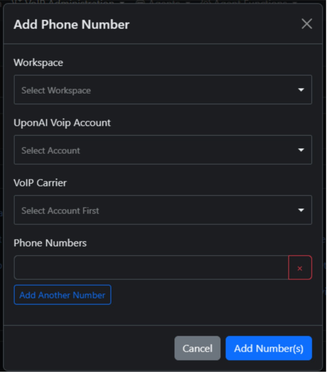 UponAI — add a phone number to your AI voice agent